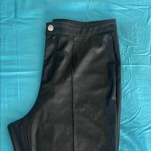 Black Faux Leather Pants